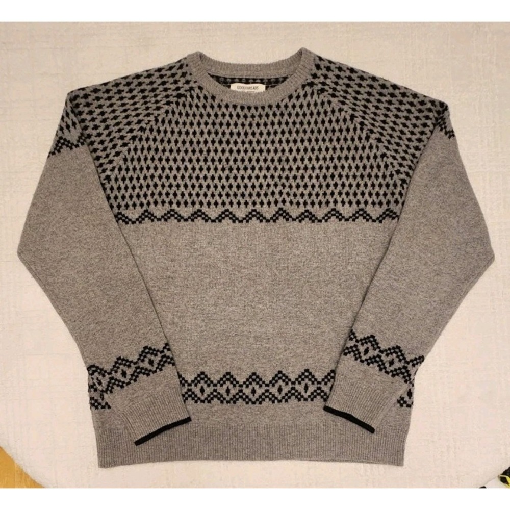 Goodthreads 100% Lambswool Geo Fair Isle Soft Cozy Sweater Size L